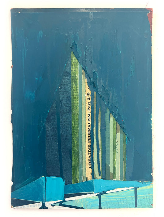 Abstract City Navy Original (Physical) Art