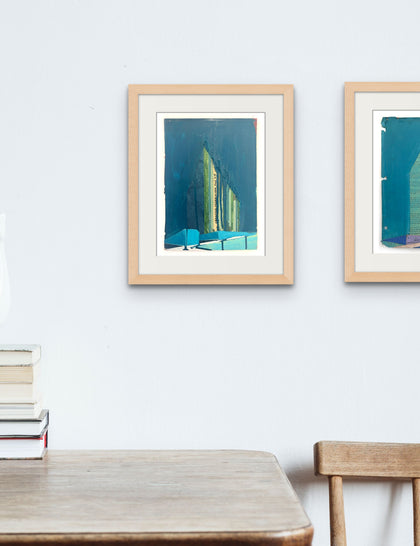 Abstract City Teal Original (Physical) Art