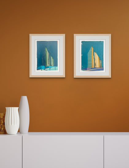 Abstract City Navy Original (Physical) Art