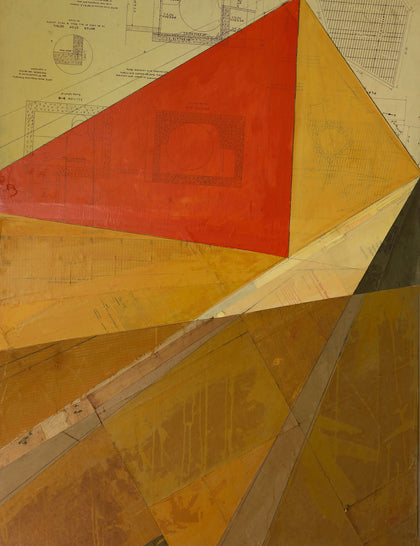 Abstract City Red Triangle Original (Physical) Art