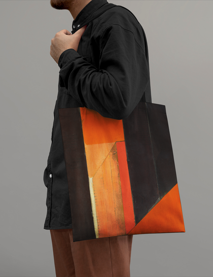 Abstract City Orange Tote Bags