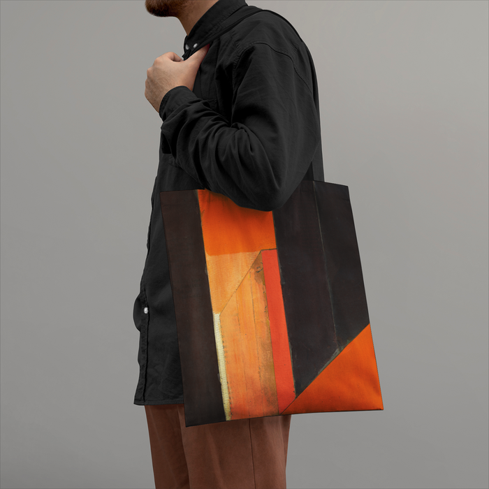 Abstract City Orange Tote Bags