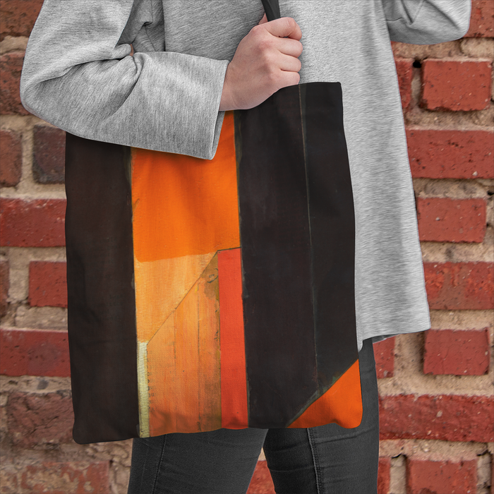 Abstract City Orange Tote Bags