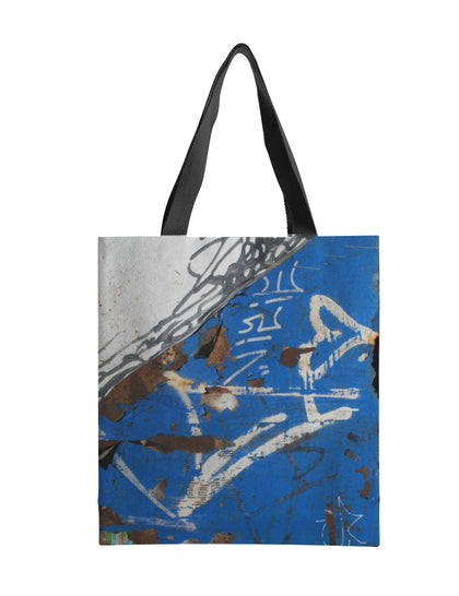 Blue Graffiti Natural Canvas Tote Bags